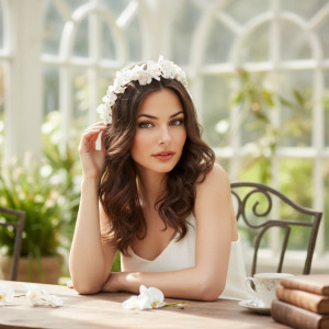 Ivory Flower and Pearl Wedding Headband hp9665