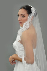 Mantilla Style Wedding Veil in Knee and Royal Cathedral Lengths