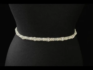 Graduated Pearl and Rhinestone Wedding Belt 9751