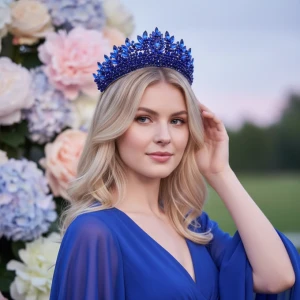 Sapphire Blue Crystal Wedding and Quinceanera Tiara hp5020