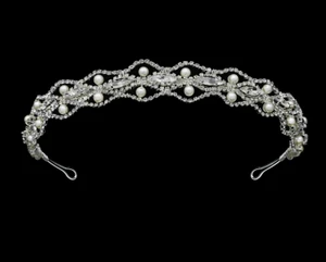 Pearl and Marquise Crystal Rhinestone Bridal Headband hp6541