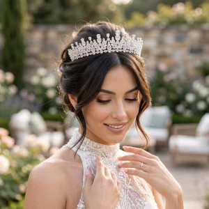 CZ Crystal Wedding and Quinceanera Tiara Crown hp6116