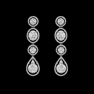 Sterling Silver Plated CZ Drop Wedding Earrings SE3250