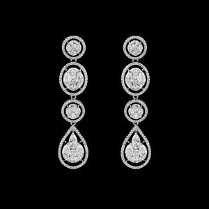 Sterling Silver Plated CZ Drop Wedding Earrings SE3250