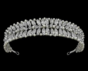 Brilliant Crystal and Pearl Bridal Headband hp5745