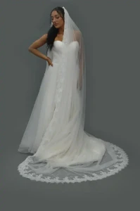 Soft Tulle Royal Cathedral Lace Wedding Veil Elena E1660