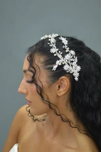Pearl and Crystal Bridal Side Clip Elena Designs E314