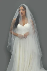Two Layer Foldover Regal Cathedral Wedding Veil V105LL