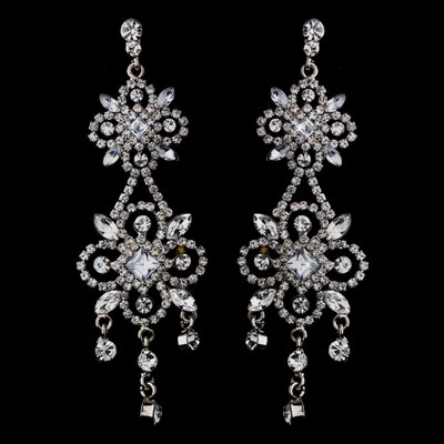Dramatic 3 3/4" Crystal Chandelier Bridal or Prom Earrings Dramatic 3 3/4" Crystal Chandelier Bridal or Prom Earrings