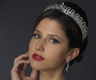 Sapphire Blue CZ Drop Wedding and Formal Earrings