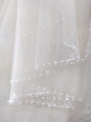 Clear Crystal Beaded Cathedral Wedding Veil C309CA
