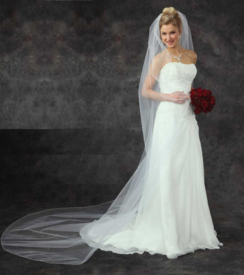 Stardust Cathedral Wedding Veil with Tiny Crystal Rhinestones