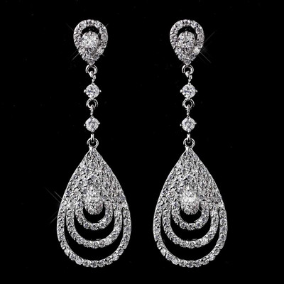 Classic Cubic Zirconia Wedding or Prom Earrings Classic Cubic Zirconia Wedding or Prom Earrings