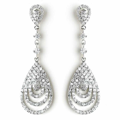Classic Cubic Zirconia Wedding or Prom Earrings Classic Cubic Zirconia Wedding or Prom Earrings