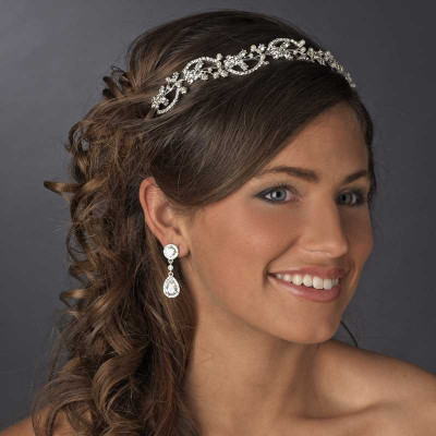 Crystal and Pearl Floral Tiara Bridal Headband
