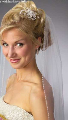 Beaded Clear Crystal 42" Fingertip Length Wedding Veil C309 Beaded Clear Crystal 42" Fingertip Length Wedding Veil C309