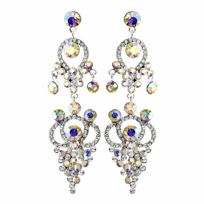 Dazzling AB Crystal Wedding or Prom Chandelier Earrings Dazzling AB Crystal Wedding or Prom Chandelier Earrings