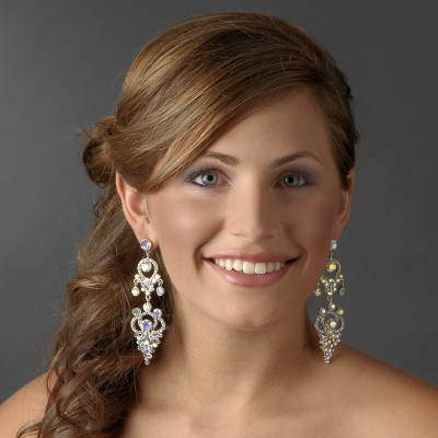 Dazzling AB Crystal Wedding or Prom Chandelier Earrings Dazzling AB Crystal Wedding or Prom Chandelier Earrings