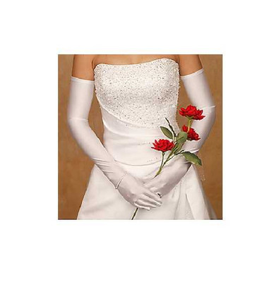 Opera Length Matte Satin Bridal and Formal Gloves