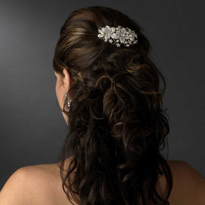 Freshwater Pearl and Rhinestone Floral Bridal Comb