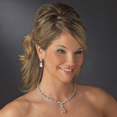 Glamorous Cubic Zirconia Pendant Wedding Jewelry Set Glamorous Cubic Zirconia Pendant Wedding Jewelry Set
