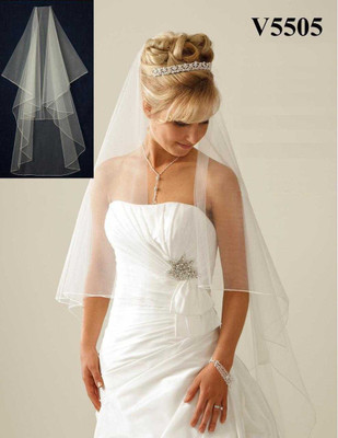 Custom Made Two Layer Waltz Length Wedding Veil