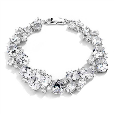 Multi Shape Cubic Zirconia Wedding Bracelet 3562B Multi Shape Cubic Zirconia Wedding Bracelet 3562B