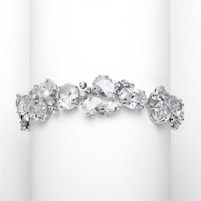 Multi Shape Cubic Zirconia Wedding Bracelet 3562B Multi Shape Cubic Zirconia Wedding Bracelet 3562B