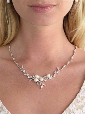 Freshwater Pearl and CZ Wedding Jewelry Set 3041S Freshwater Pearl and CZ Wedding Jewelry Set 3041S