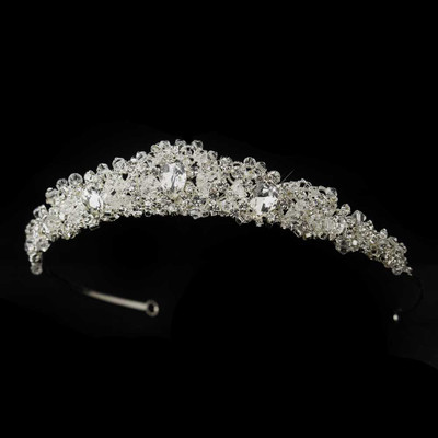 Dazzling Princess Cut Crystal and Rhinestone Wedding Tiara