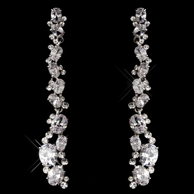 Silver Plated Cubic Zirconia Wedding Jewelry Set Silver Plated Cubic Zirconia Wedding Jewelry Set