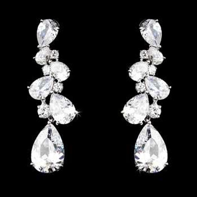 Stunning Cubic Zirconia Bridal Earrings e5882