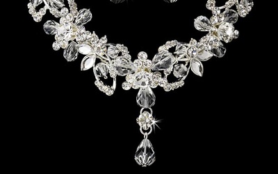 Enchanting Silver Plated Crystal Vine Bridal Jewelry Set Enchanting Silver Plated Crystal Vine Bridal Jewelry Set