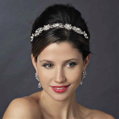 Vintage Inspired Crystal and Pearl Wedding Headband  Vintage Inspired Crystal and Pearl Wedding Headband
