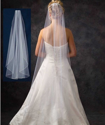 Waltz Length Flutter Cut Wedding Veil V4711 in Many Colors