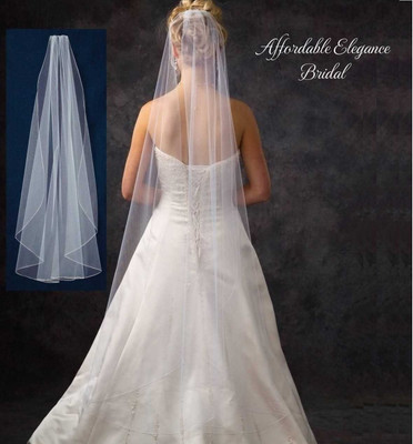 Waltz Length Flutter Cut Wedding Veil V4711 in Many Colors