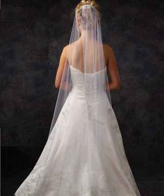 Waltz Length Flutter Cut Custom Wedding Veil V4711 in Many Colors