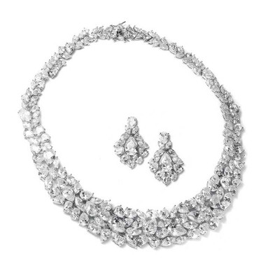 Glamorous Cubic Zirconia Wedding Jewelry Set 2028S