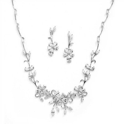 Floral Vine CZ Wedding Jewelry Set 4233S