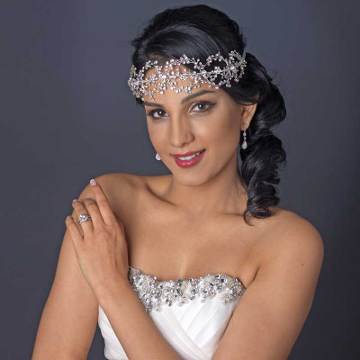 Silver or Gold Plated Crystal Hand Wired Wedding Headband