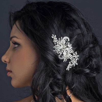 Silver Plated Pearl and Rhinestone Wedding Hair Clip Silver Plated Pearl and Rhinestone Wedding Hair Clip