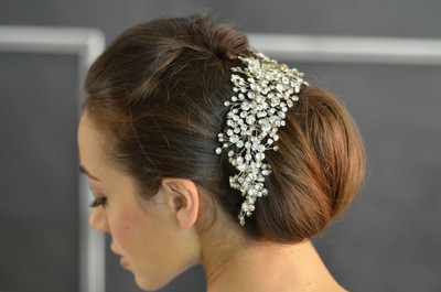 Elena Designs E765 Rhinestone Sprig Wedding Headpiece