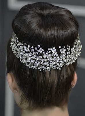 Elena Designs E765 Rhinestone Sprig Wedding Headpiece