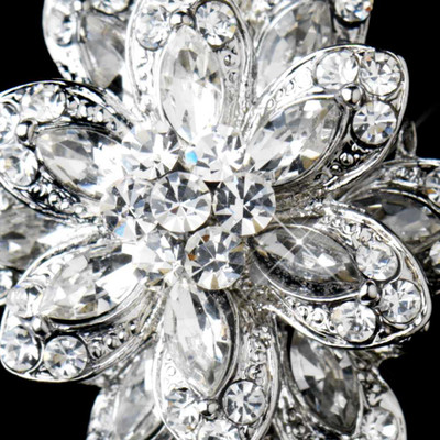 Sparkling Antique Silver Plated Rhinestone Clip On Wedding Earrings Sparkling Antique Silver Plated Rhinestone Clip On Wedding Earrings