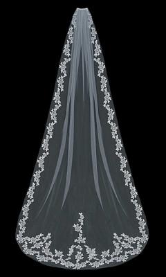 Lace Cathedral Length Wedding Veil enVogue V1597C Lace Cathedral Length Wedding Veil enVogue V1597C