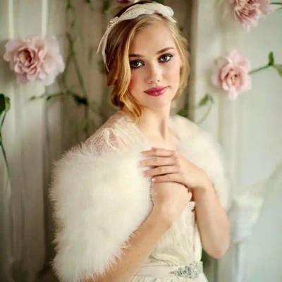 Vintage Inspired Ivory Marabou Feather Bridal Shrug Wrap: Sale!