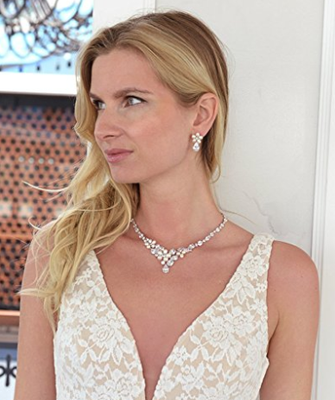 Freshwater Pearl and CZ Statement Wedding Jewelry Set