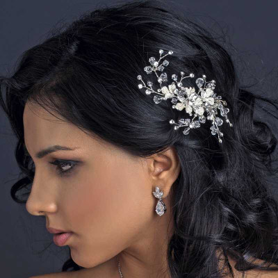 Silver Vine and Crystal Wedding Hair Clip Silver Vine and Crystal Wedding Hair Clip