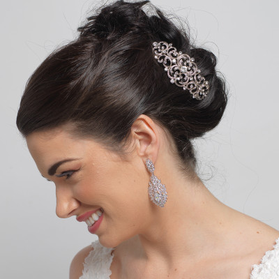 Art Deco Rhodium Plated Wedding Hair Comb Art Deco Rhodium Plated Wedding Hair Comb