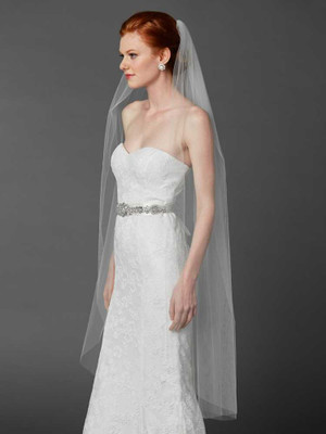 Cut Edge Semi Waltz or Walking Length Wedding Veil Cut Edge Semi Waltz or Walking Length Wedding Veil